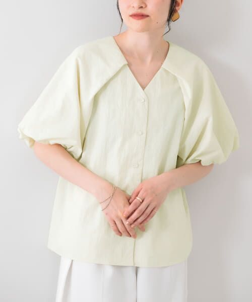 ＊＊KBF / ケービーエフ シャツ・ブラウス | ボリュームバルーンスリーブブラウス（PALE GREEN）