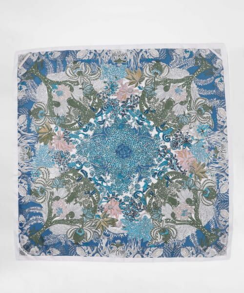 ＊＊KBF / ケービーエフ バンダナ・スカーフ | 大判ボタニカルスカーフ（BLUE）