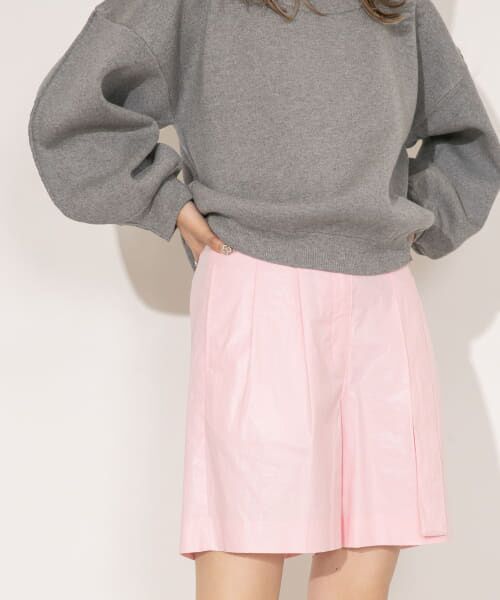 ＊＊KBF / ケービーエフ ショート・ハーフ・半端丈パンツ | ベルテッドコーティングハーフパンツ（PINK）