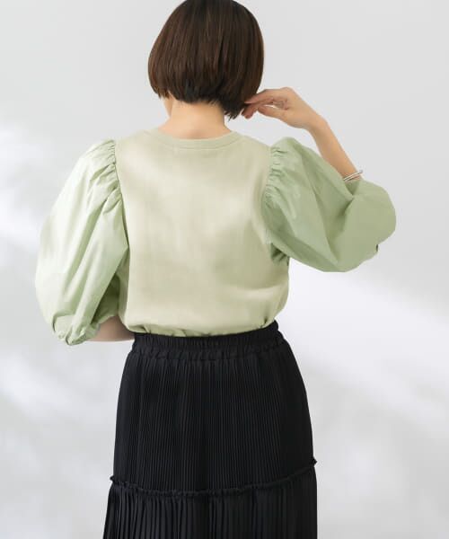 ＊＊KBF / ケービーエフ Tシャツ | リングドットドッキングカットソー（L.KHAKI）