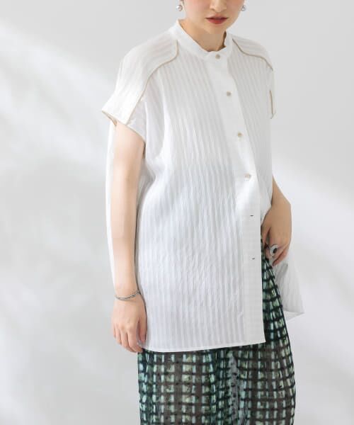 ＊＊KBF / ケービーエフ シャツ・ブラウス | カラーパイピングデザインブラウス（OFF）