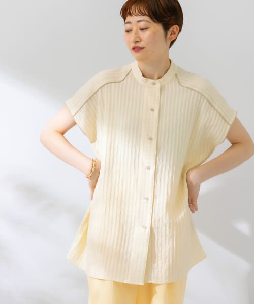 ＊＊KBF / ケービーエフ シャツ・ブラウス | カラーパイピングデザインブラウス（YELLOW）