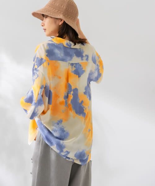 ＊＊KBF / ケービーエフ シャツ・ブラウス | ペイントプリントシャツ（ORANGE）