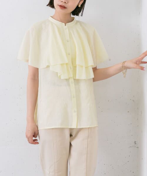 ＊＊KBF / ケービーエフ シャツ・ブラウス | ノースリーブフリルカラーブラウス（BUTTER）