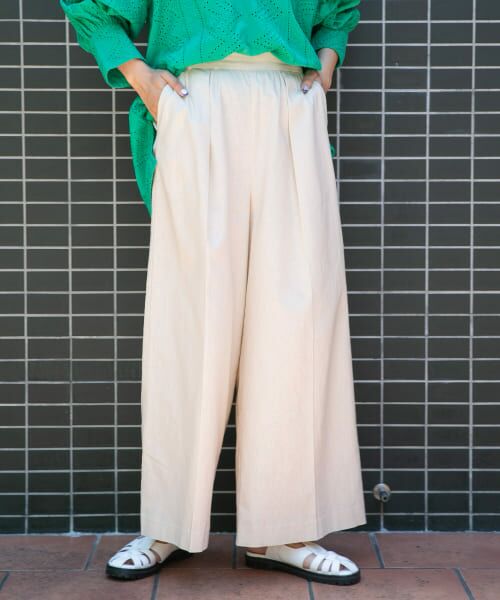 ＊＊KBF / ケービーエフ その他パンツ | ワイドシルエットリネンパンツ（L.BEIGE）