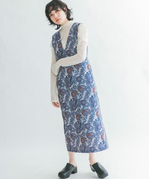 ＊＊KBF / ケービーエフ ワンピース | ジャガードIラインワンピース（BLUE）