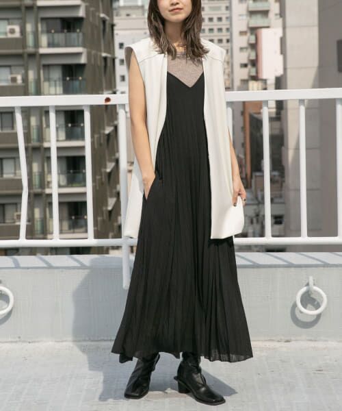 ＊＊KBF / ケービーエフ ワンピース | 2WAYプリーツキャミワンピース（BLACK）