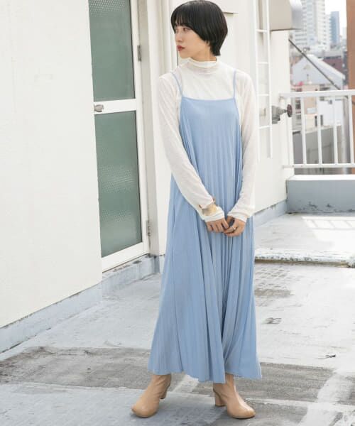 ＊＊KBF / ケービーエフ ワンピース | 2WAYプリーツキャミワンピース（BLUE）