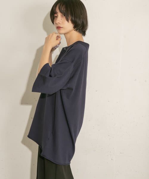 ＊＊KBF / ケービーエフ ニット・セーター | ルーズシルエットニットシャツ（NAVY）