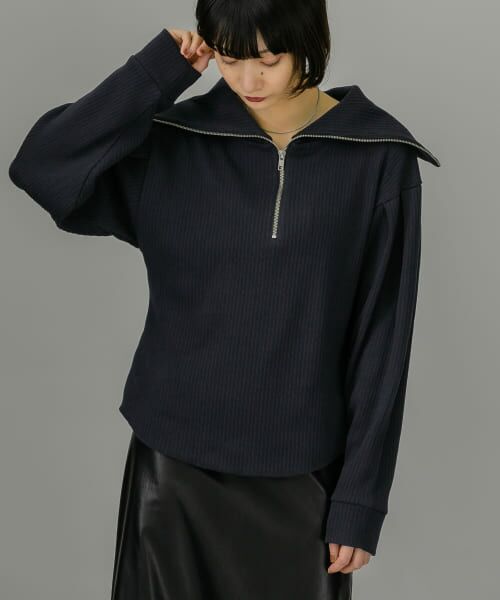 ＊＊KBF / ケービーエフ Tシャツ | ハーフZIPデザイントップス（NAVY）