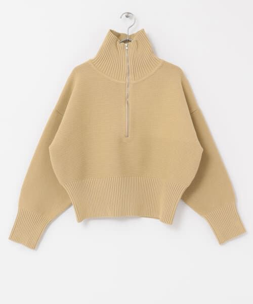 ＊＊KBF / ケービーエフ ニット・セーター | ハーフZIPニットプルオーバー（BEIGE）