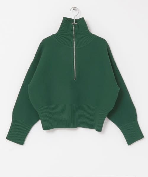 ＊＊KBF / ケービーエフ ニット・セーター | ハーフZIPニットプルオーバー（GREEN）