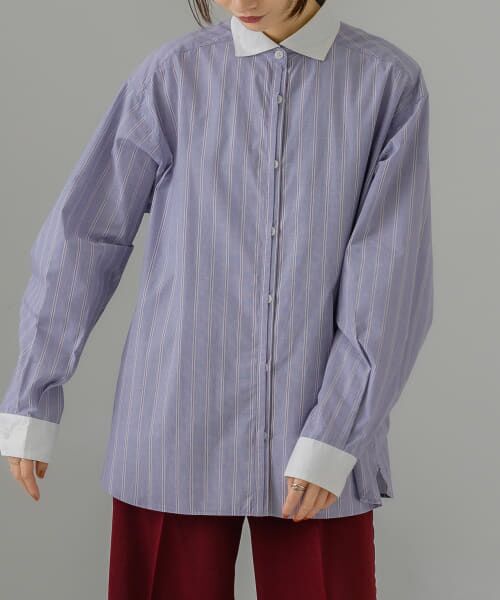 ＊＊KBF / ケービーエフ シャツ・ブラウス | 立体スリーブシャツ（BLUE）