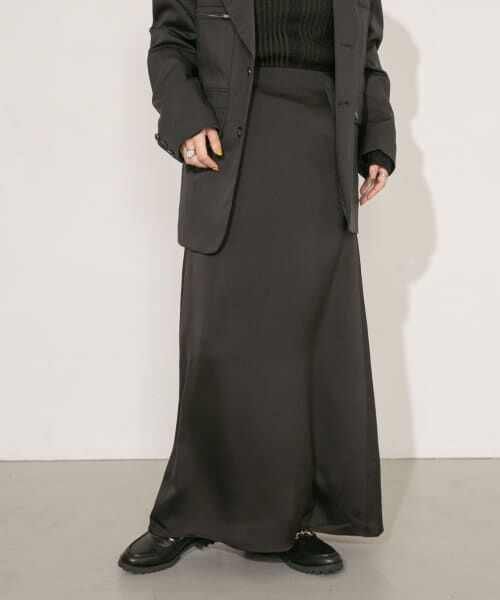 ＊＊KBF / ケービーエフ スカート | Aラインロングスカート（BLACK）