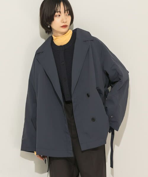 ＊＊KBF / ケービーエフ その他アウター | バックフリルコート（NAVY）