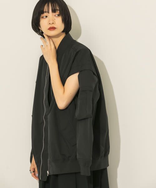 ＊＊KBF / ケービーエフ ミリタリージャケット・コート | 2WAYルーズMA-1ブルゾン（BLACK）