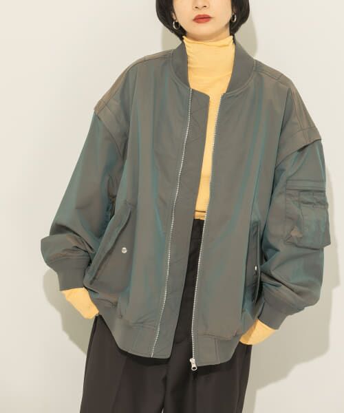 ＊＊KBF / ケービーエフ ミリタリージャケット・コート | 2WAYルーズMA-1ブルゾン（GRAY）