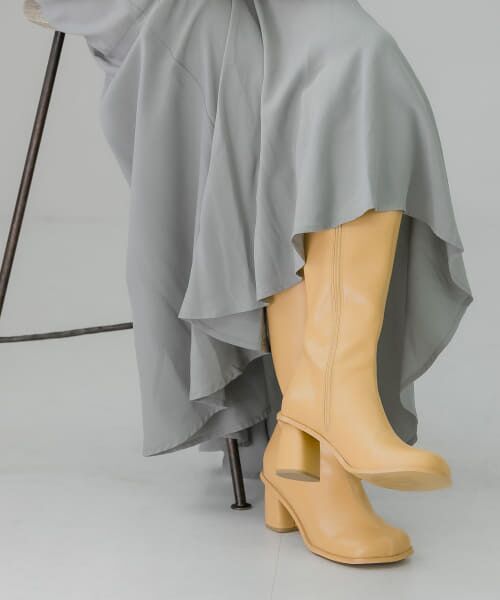 ＊＊KBF / ケービーエフ ブーツ（ショート丈） | フェイクレザーロングブーツ（BEIGE）
