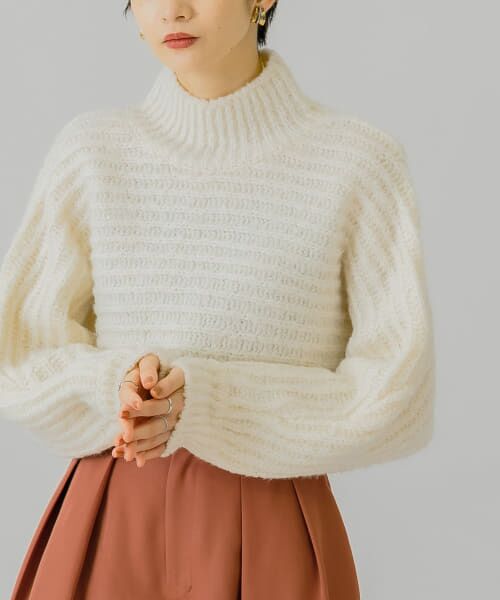 ＊＊KBF / ケービーエフ ニット・セーター | ハイネックショートニット（IVORY）