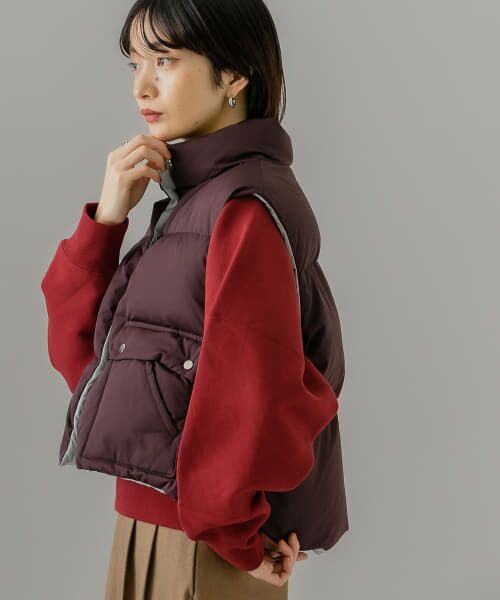 ＊＊KBF / ケービーエフ ダウンジャケット・ベスト | リバーシブルグリーンダウンベスト（BRN×MINT）