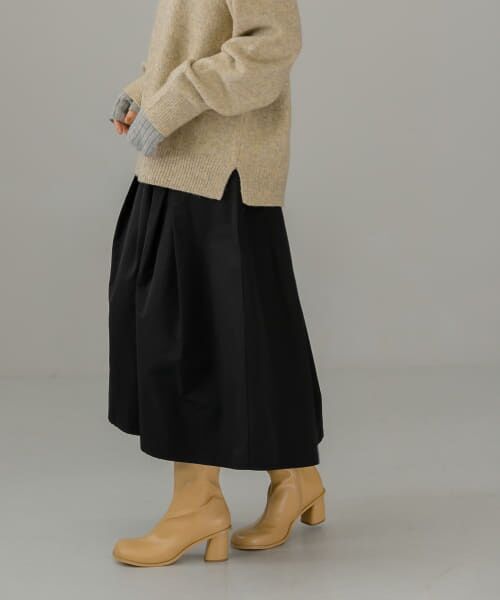 ＊＊KBF / ケービーエフ スカート | タックミディスカート（BLACK）