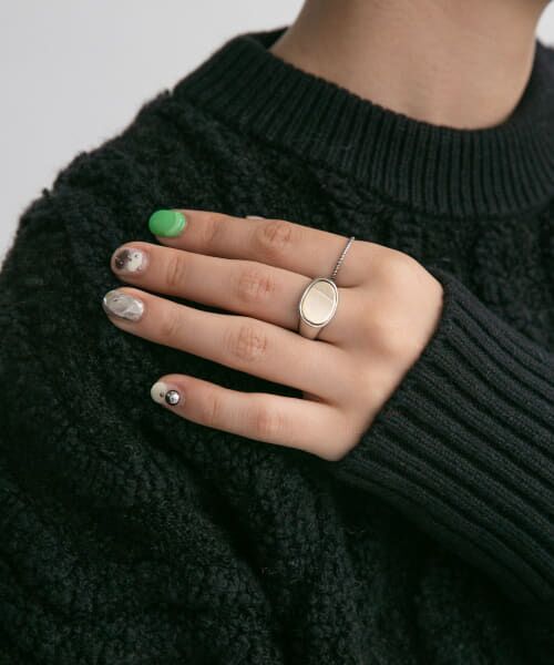 ＊＊KBF / ケービーエフ リング | バイカラープレートリング（SILVER）