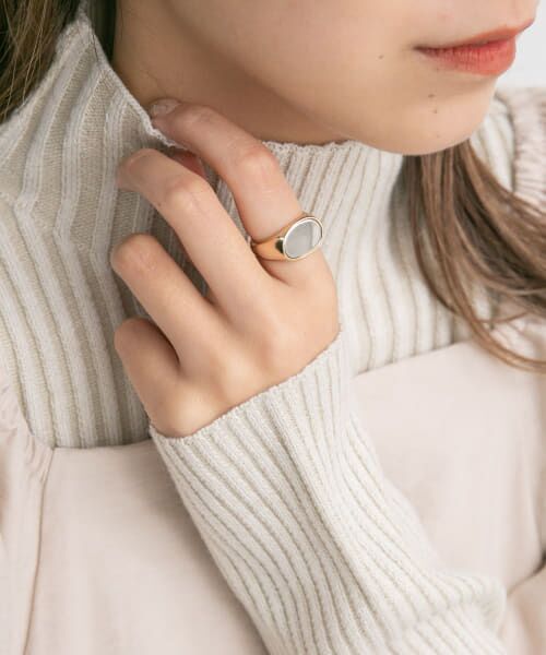 ＊＊KBF / ケービーエフ リング | バイカラープレートリング（GOLD）