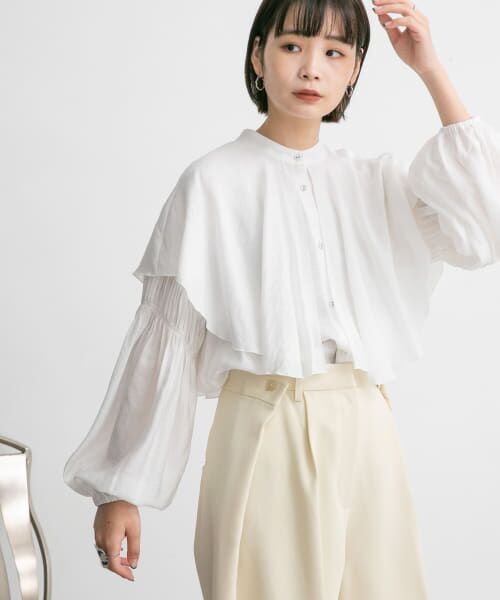 ＊＊KBF / ケービーエフ シャツ・ブラウス | ボリュームスリーブマントブラウス（OFF）
