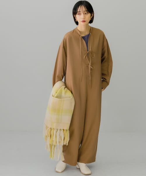 ＊＊KBF / ケービーエフ サロペット・オールインワン | フロントタイジャンプスーツ（CAMEL）
