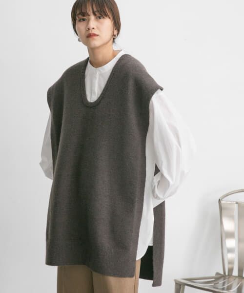 ＊＊KBF / ケービーエフ チュニック | マルチニットSETチュニック（D.MOCHA）