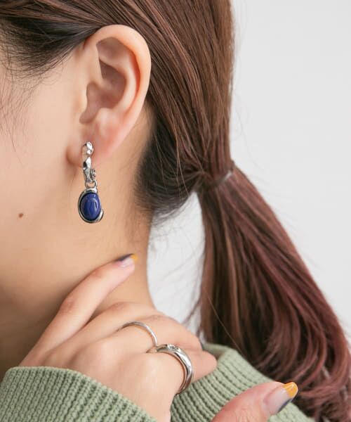 ＊＊KBF / ケービーエフ ピアス・イヤリング | ストーンクリップセットイヤリング（SILVER）