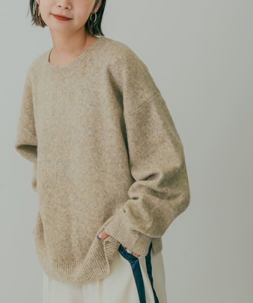 ＊＊KBF / ケービーエフ ニット・セーター | クルーネックルーズニット（BEIGE）