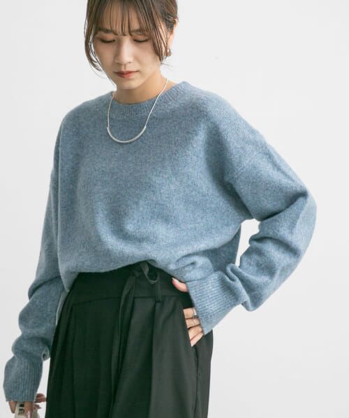 ＊＊KBF / ケービーエフ ニット・セーター | クルーネックルーズニット（BLUE）