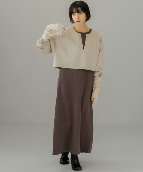 ＊＊KBF / ケービーエフ ワンピース | スエードトップスSETワンピース（L.BEIGE）