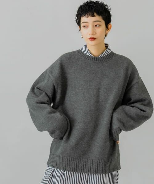 ＊＊KBF / ケービーエフ ニット・セーター | クルーネックオーバーニット（TOP GRAY）
