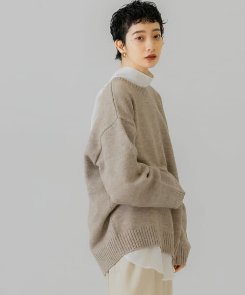 ＊＊KBF / ケービーエフ ニット・セーター | クルーネックオーバーニット（BEIGE）