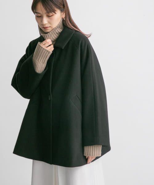 ＊＊KBF / ケービーエフ ピーコート | ワイドシルエットミディコート（BLACK）