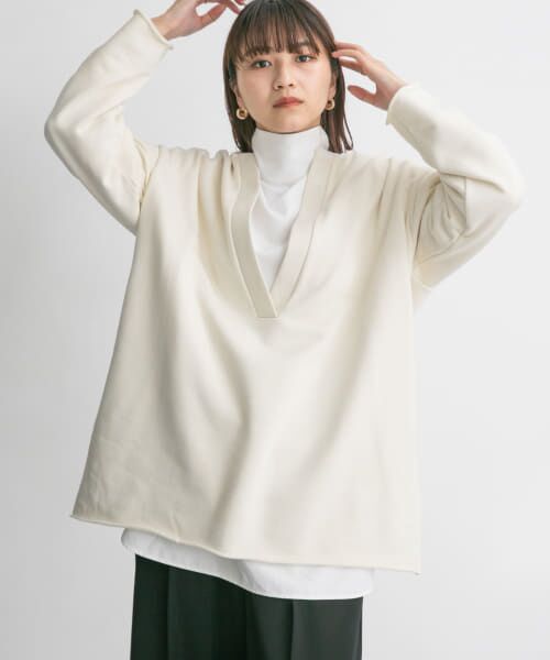 ＊＊KBF / ケービーエフ Tシャツ | カットオフキーネックプルオーバー（IVORY）