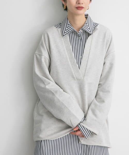 ＊＊KBF / ケービーエフ Tシャツ | カットオフキーネックプルオーバー（OATMEAL）