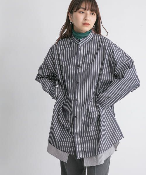 ＊＊KBF / ケービーエフ シャツ・ブラウス | リバーシブルBIGシャツ（NAVY）