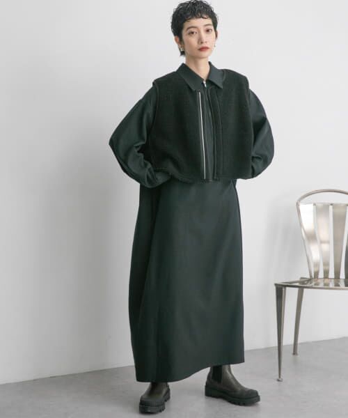 ＊＊KBF / ケービーエフ ワンピース | ZIPオーバーワンピース（BLACK）