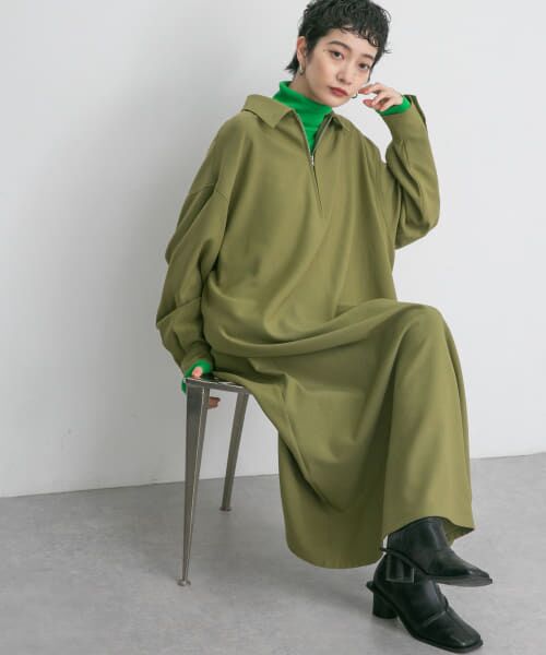 ＊＊KBF / ケービーエフ ワンピース | ZIPオーバーワンピース（OLIVE）