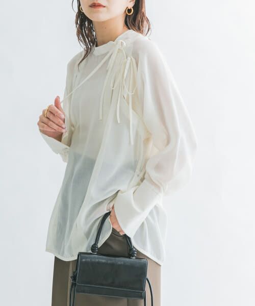 ＊＊KBF / ケービーエフ シャツ・ブラウス | デザインシアーシャツ（MILK）