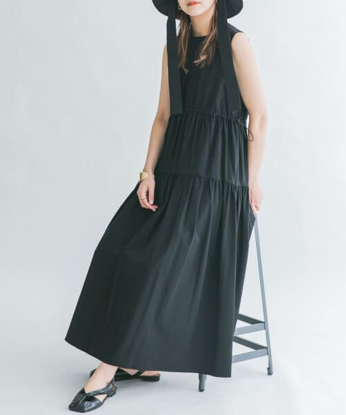 ＊＊KBF / ケービーエフ ワンピース | ノースリーブドロストワンピース（BLACK）