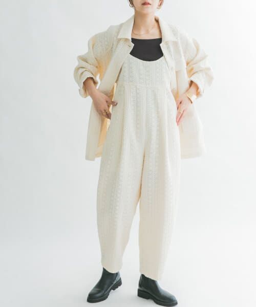 ＊＊KBF / ケービーエフ サロペット・オールインワン | ボンディングレースサロペット（IVORY）