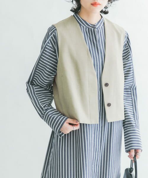 ＊＊KBF / ケービーエフ ベスト | ノーカラーコンパクトベスト（L.SAGE）