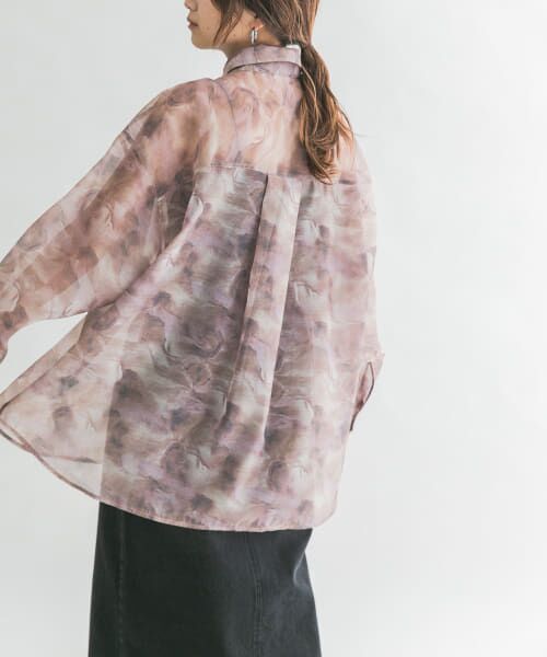 ＊＊KBF / ケービーエフ シャツ・ブラウス | ニュアンスプリントBIGシャツ（MAUVE PINK）