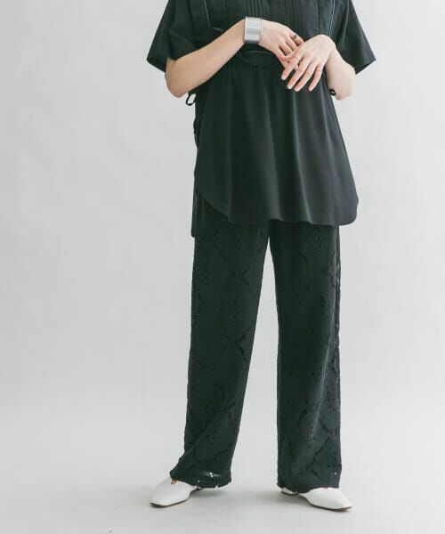 ＊＊KBF / ケービーエフ その他パンツ | レースストレートイージーパンツ（BLACK）