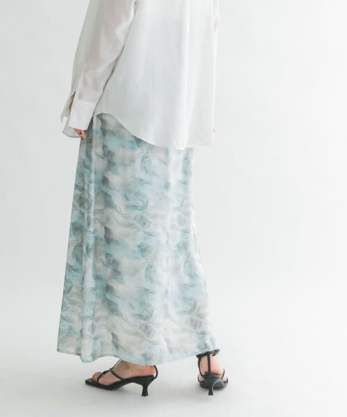 ＊＊KBF / ケービーエフ スカート | ニュアンスプリントマキシスカート（L.GRAY）