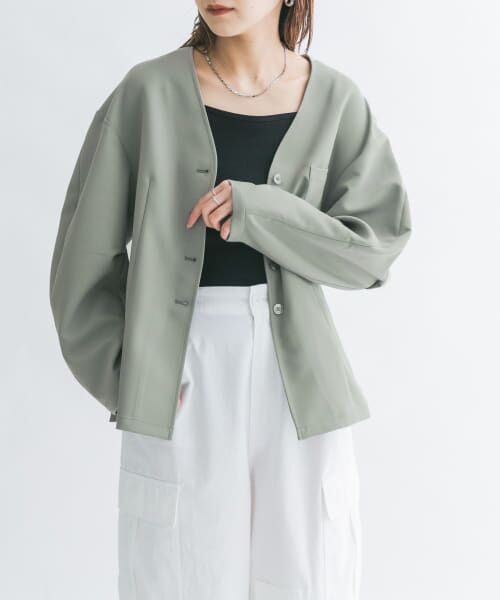 ＊＊KBF / ケービーエフ その他アウター | ウエストシェイプジャケット（FOG GREEN）